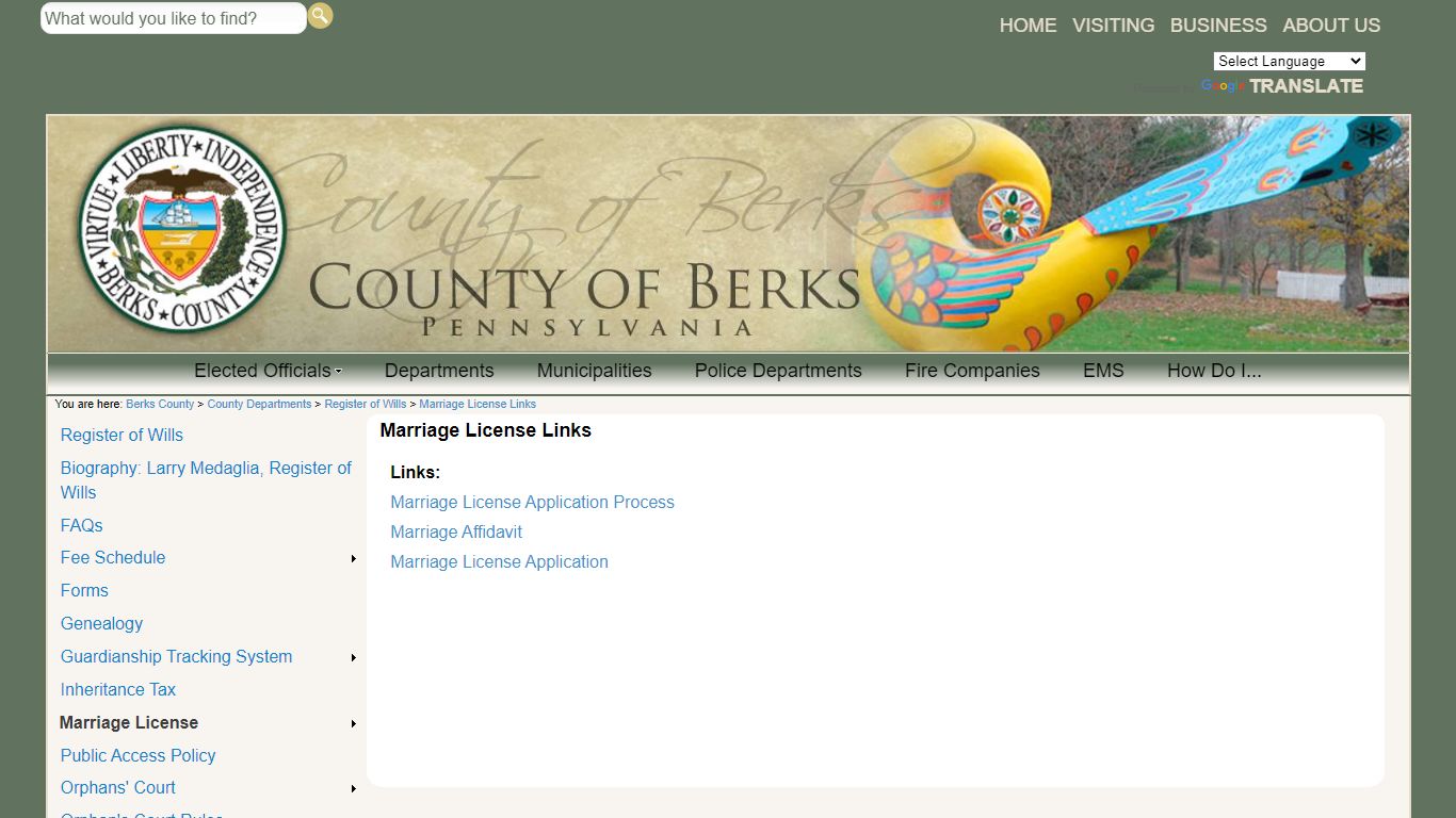 Marriage License Links - County of Berks Home